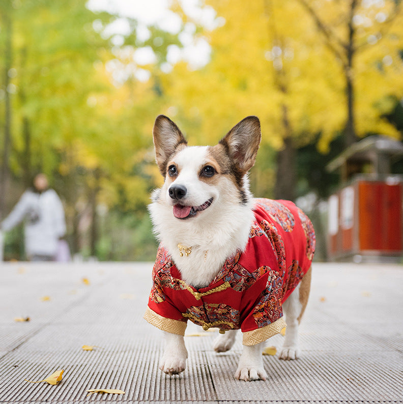 Pet Apparel Dog Corgi Tang Suit