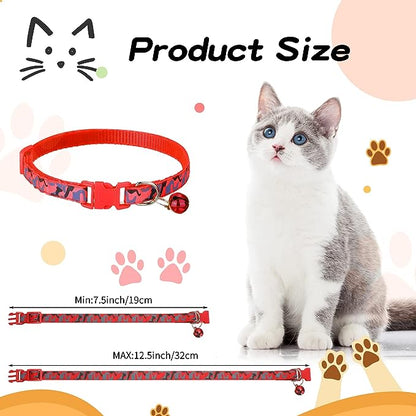 10 Pcs Adjustable Puppy Collars for Litter Cat Collar with Bell