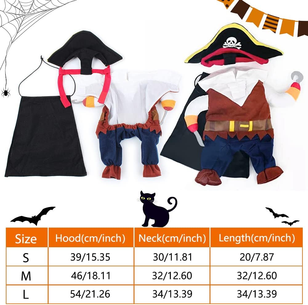 Cat Costume Pirate Pet Clothes for Puppy Kitty