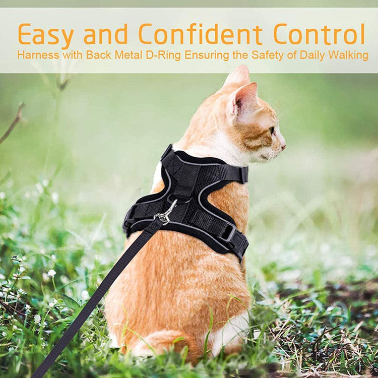 Cat Harness and Leash for Walking, Escape Proof Soft Adjustable Vest Harnesses