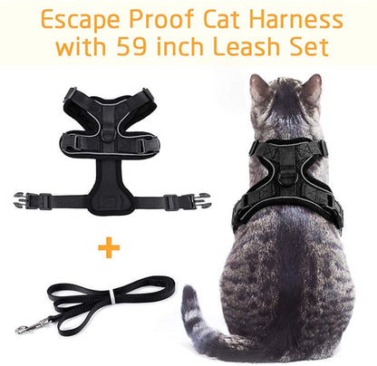 Cat Harness and Leash for Walking, Escape Proof Soft Adjustable Vest Harnesses