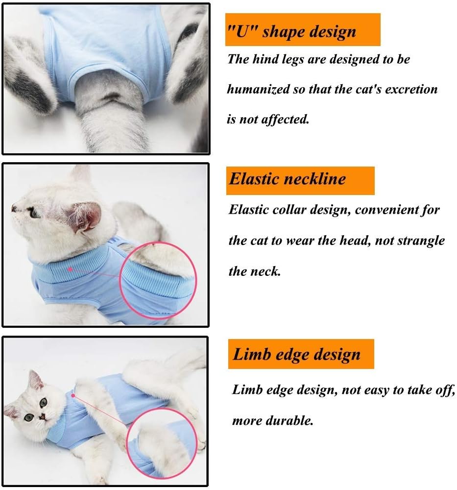 Cat Recovery Suit for Abdominal Wounds or Skin Diseases