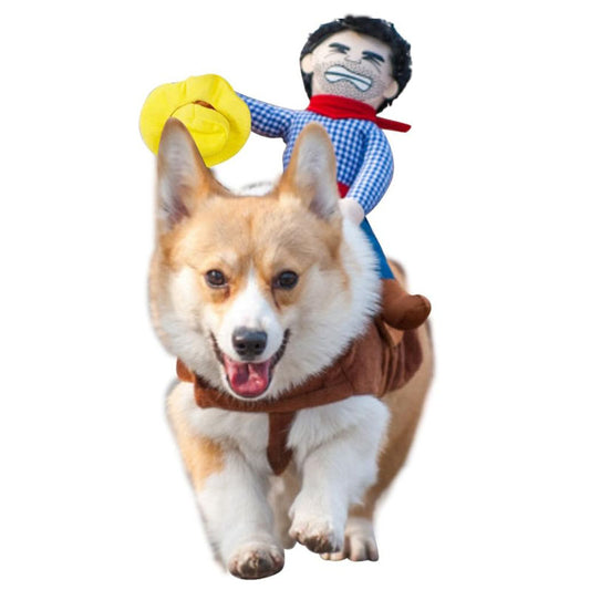 Cowboy Rider Dog Costume Halloween Knight Style Pet Clothes with Hat