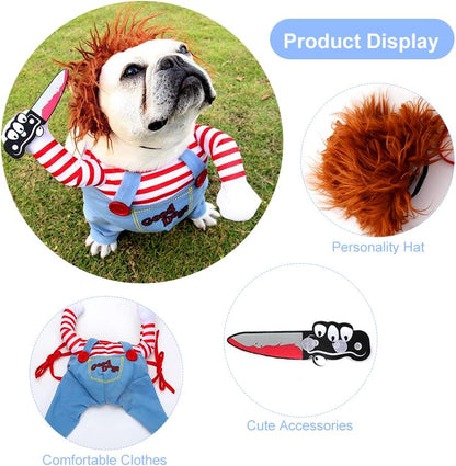 Deadly Doll Dog Costume Halloween Puppy Cosplay Funny Clothes