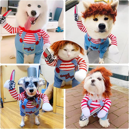 Deadly Doll Dog Costume Halloween Puppy Cosplay Funny Clothes