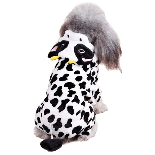 Dog Cow Costume - Adorable Halloween Dog Cosplay Clothes with Hoodie