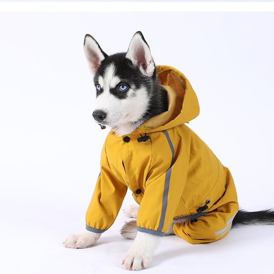 Dog Raincoat Rain Jacket Waterproof Clothes with Hood