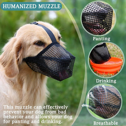 Soft Mesh Covered Dog Muzzles with Adjustable Straps