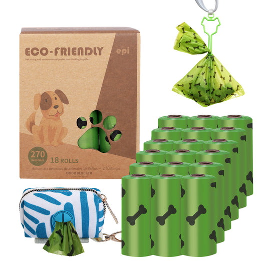 Compostable Dog Poop Bags 270 Count with Dispenser and Clip