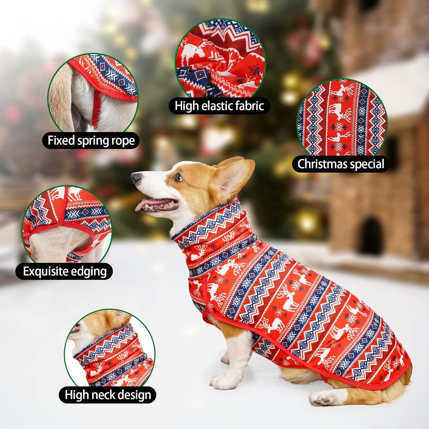 Christmas pattern Dog Sweater Pullover Winter Vest Sweatshirt for Dogs