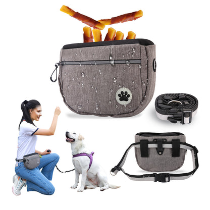 Dog Treat Pouch Waist Bag Adjustable Pet Training Bags with Poop Bag Dispenser