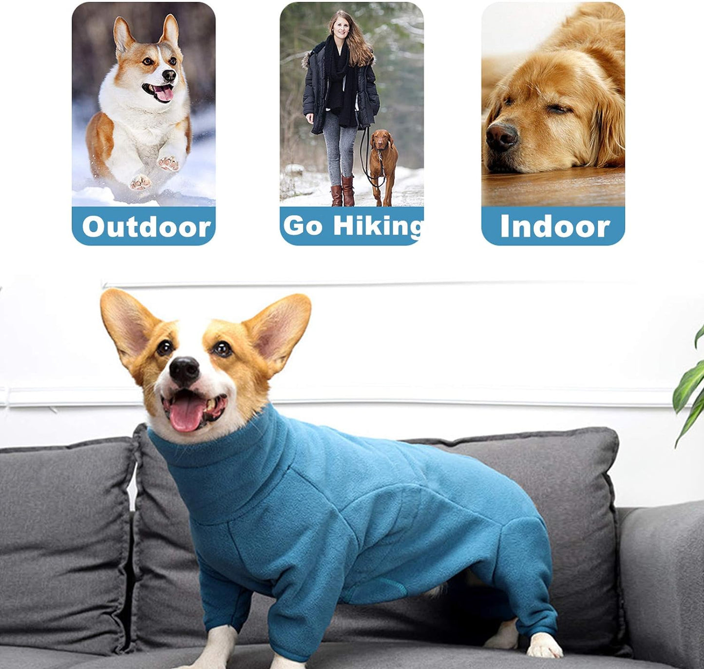 Dog Winter Coat Soft Fleece Pullover Pajamas