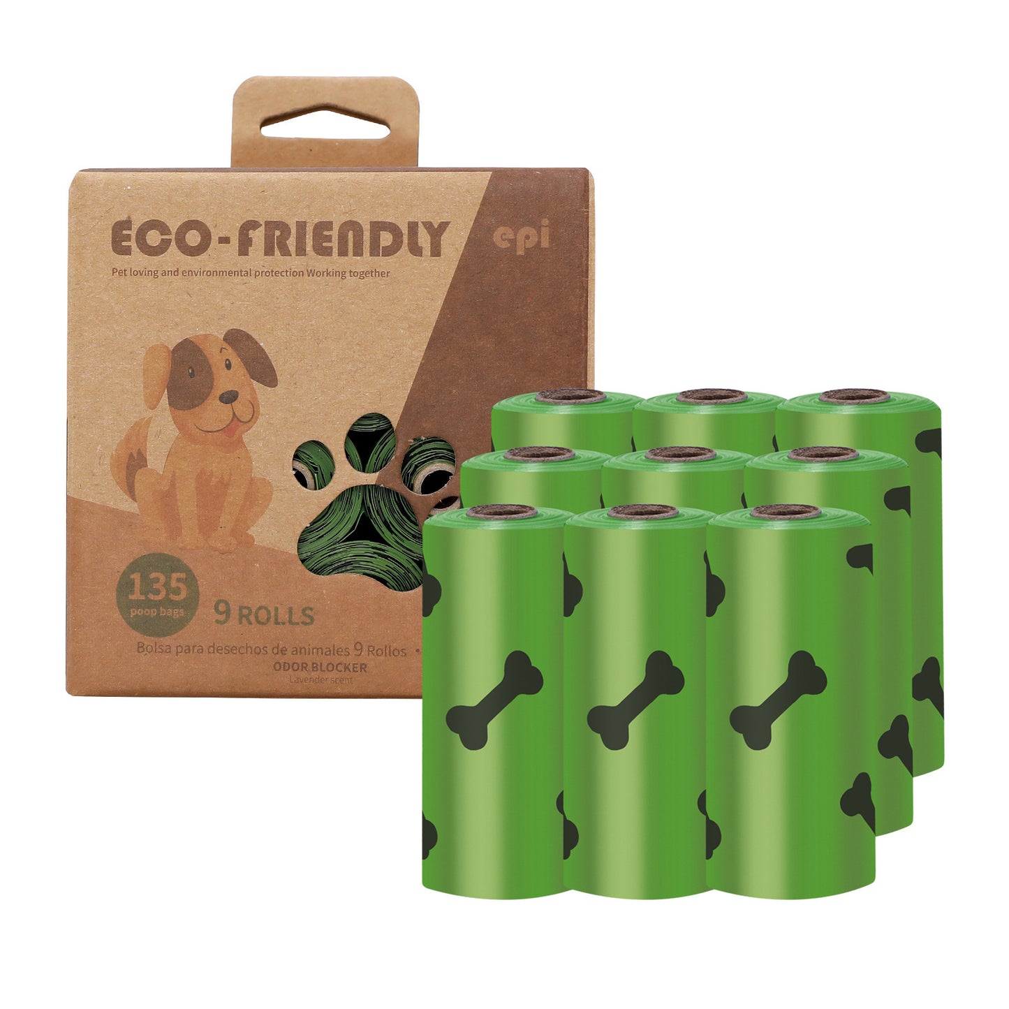 ECO Dog poop bag, Extra Thick and Strong Dog Trash Bag, 135 bags