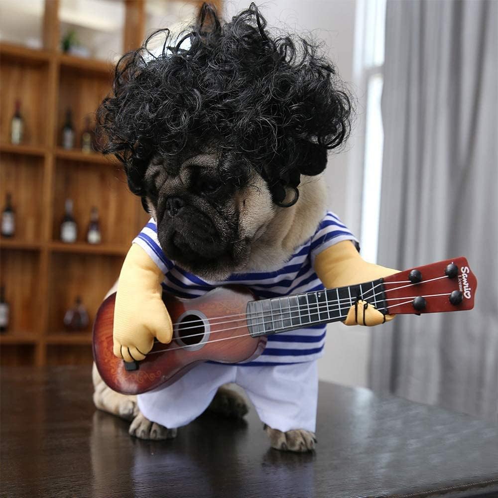 Pet Halloween Costume Funny Dog Guitar Cosplay for Puppy Cat