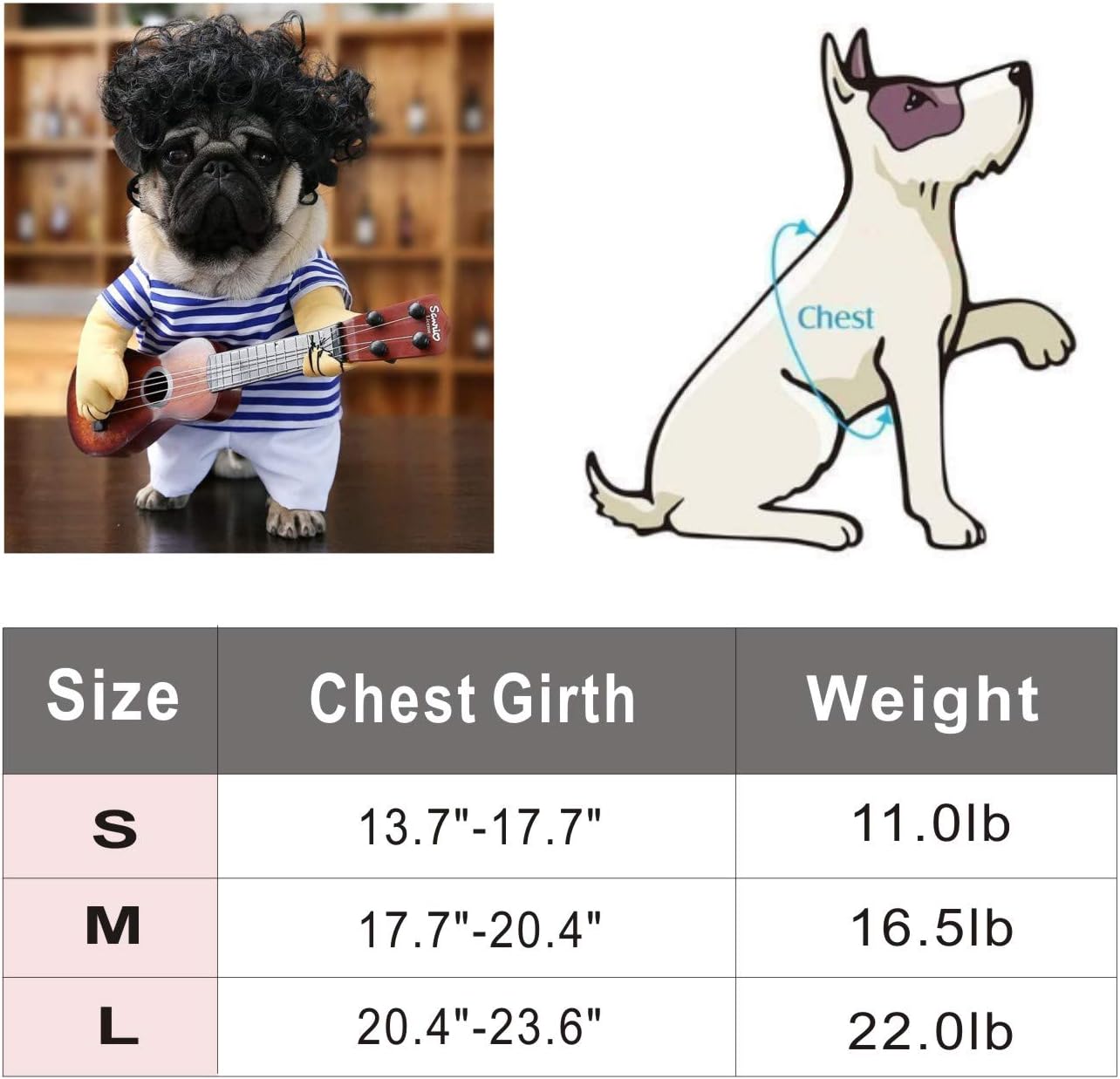 Pet Halloween Costume Funny Dog Guitar Cosplay for Puppy Cat