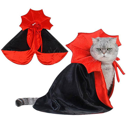 Halloween Dog Costume Cat Vampire Cloak Cape