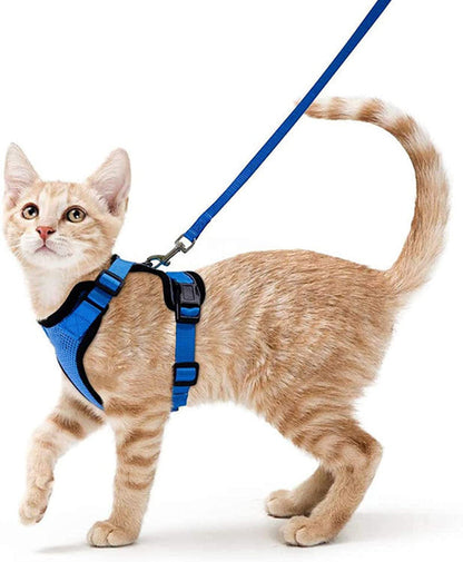 Cat Harness and Leash for Walking, Escape Proof Soft Adjustable Vest Harnesses