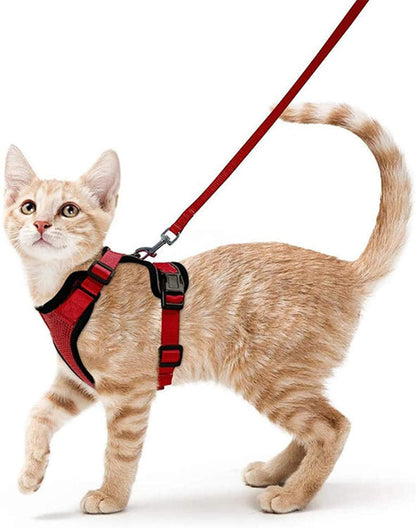 Cat Harness and Leash for Walking, Escape Proof Soft Adjustable Vest Harnesses