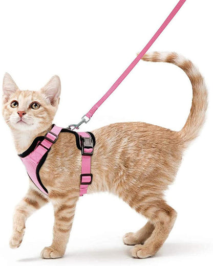 Cat Harness and Leash for Walking, Escape Proof Soft Adjustable Vest Harnesses