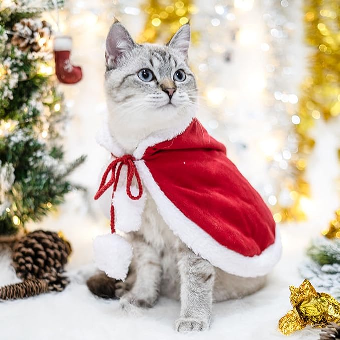 Pet Christmas Costume Cape with Hat