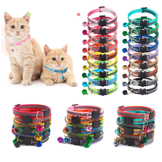 10 Pcs Adjustable Reflective Cat Collars for Newborn Pets Dogs