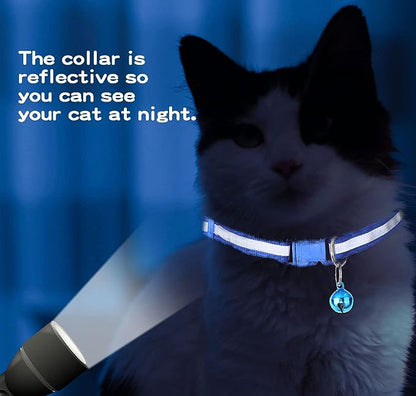 10 Pcs Adjustable Reflective Cat Collars for Newborn Pets Dogs