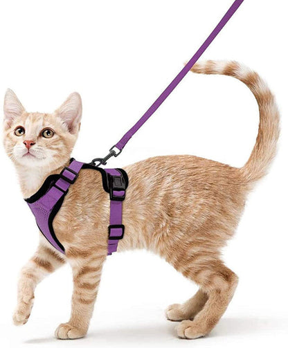 Cat Harness and Leash for Walking, Escape Proof Soft Adjustable Vest Harnesses